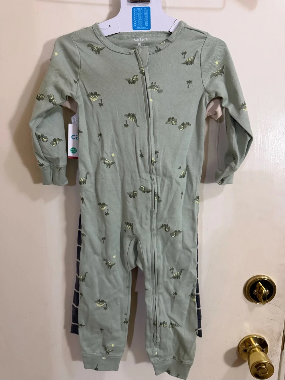 Carter's Cream & Sage Dino 3-Piece Baby Outfit (189)